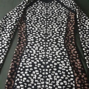 ASOS Monochrome and Brown Patterned Long Sleeve Dress